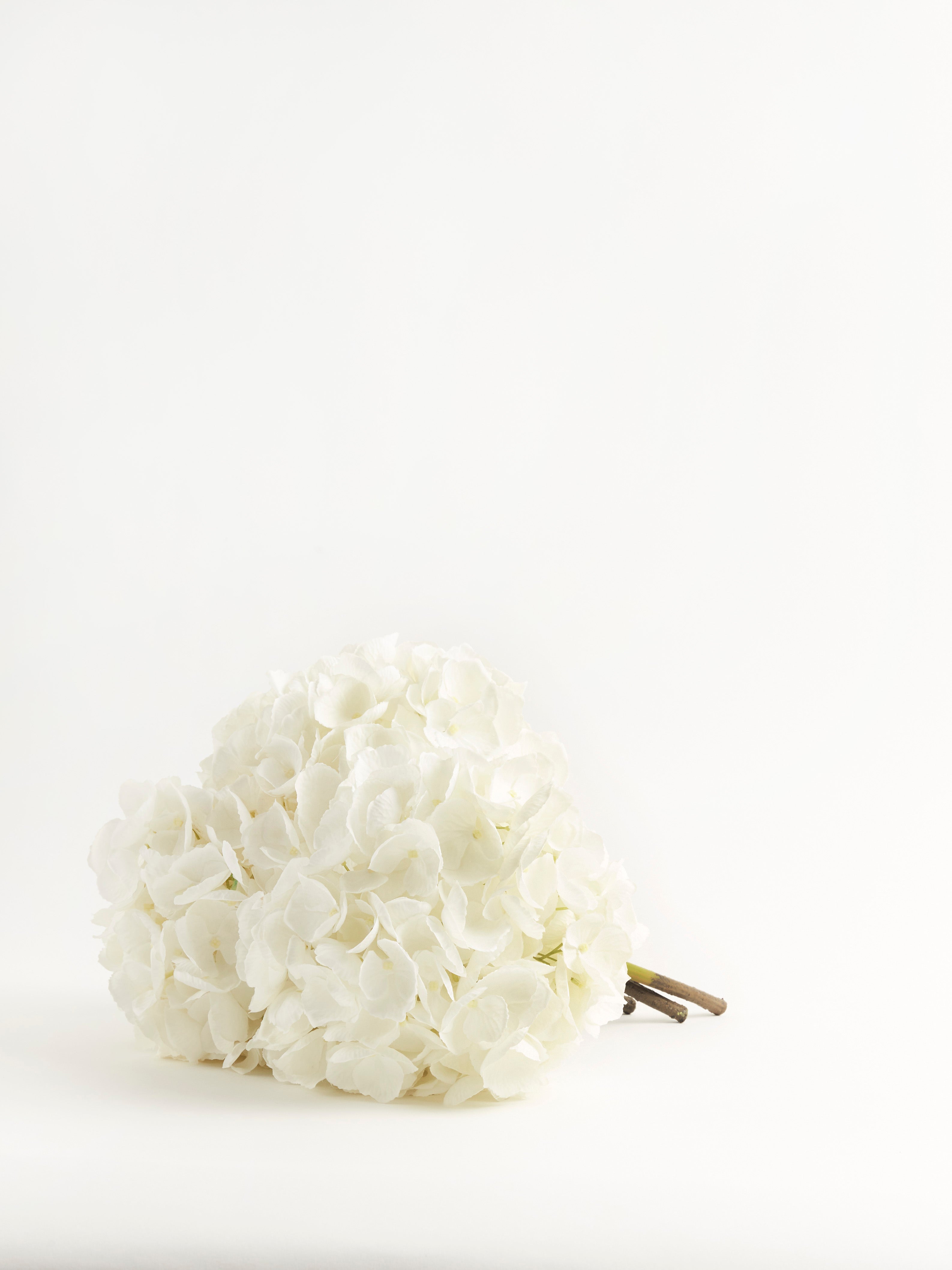 Faux White Hydrangeas