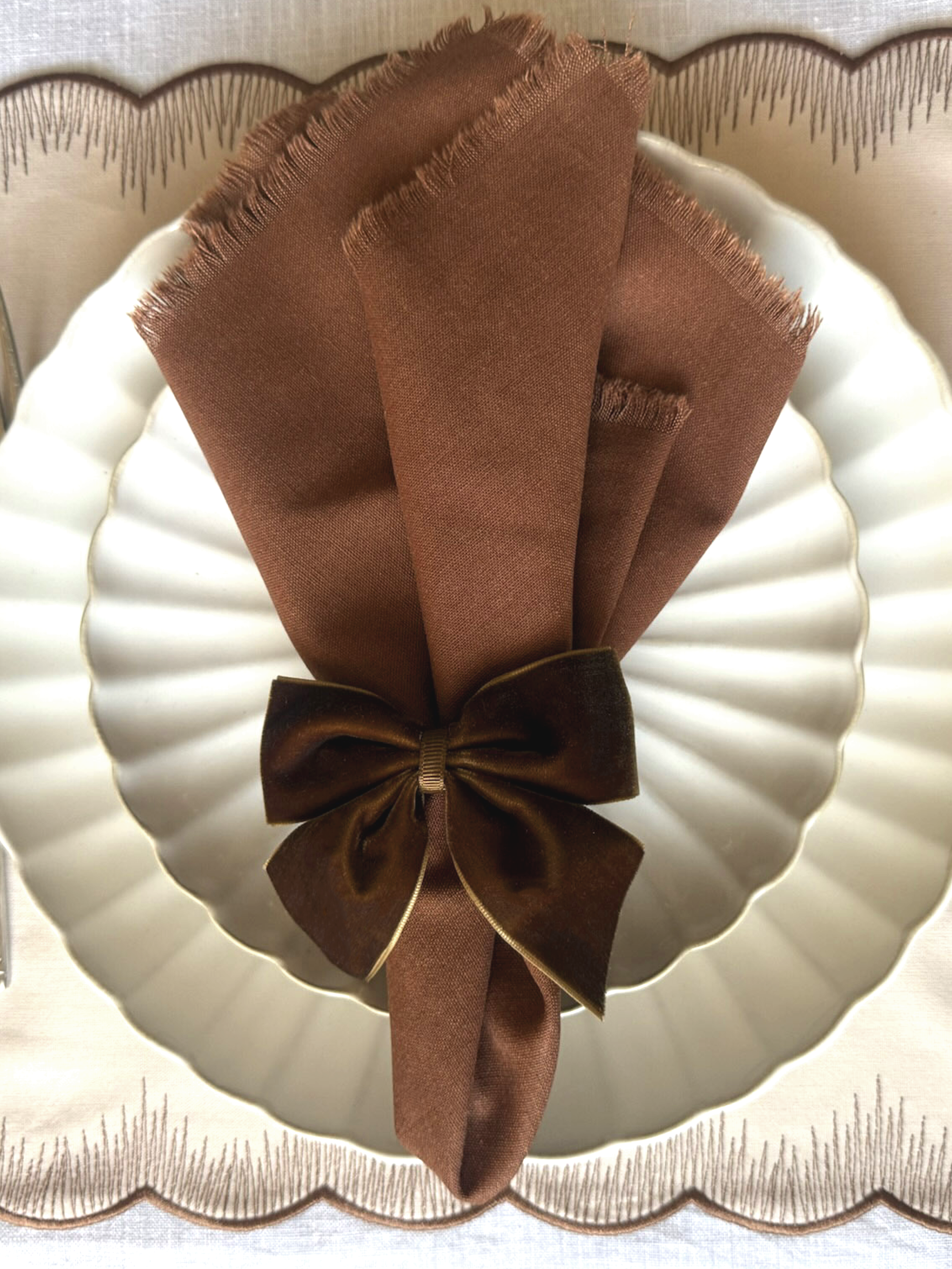 Brown Napkin Bows (Set of 4)