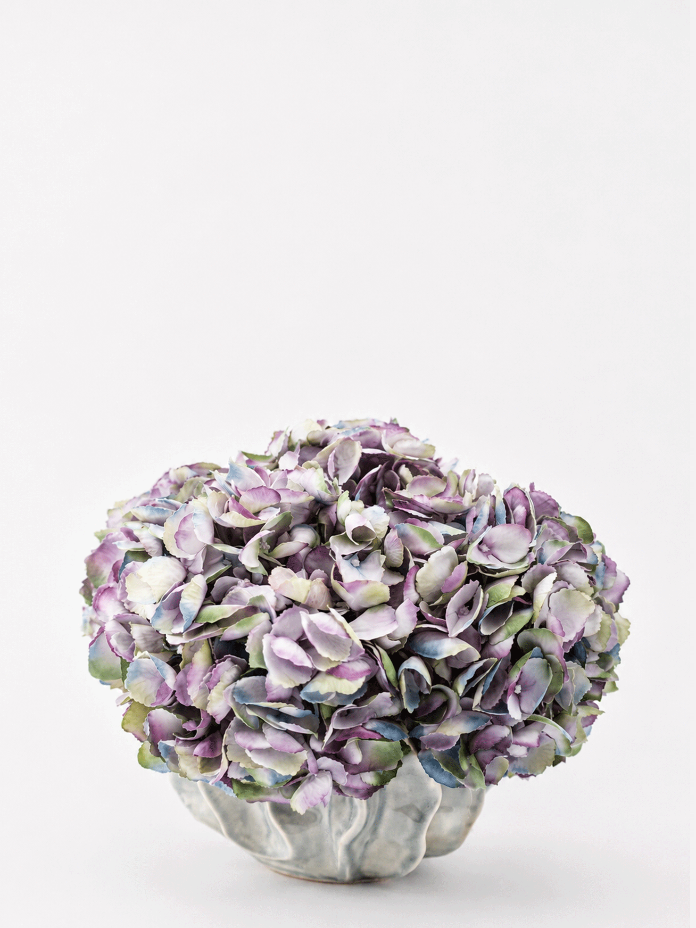 Artificial Hydrangea Blue Floral Arrangement in Valencia Ceramic Vase