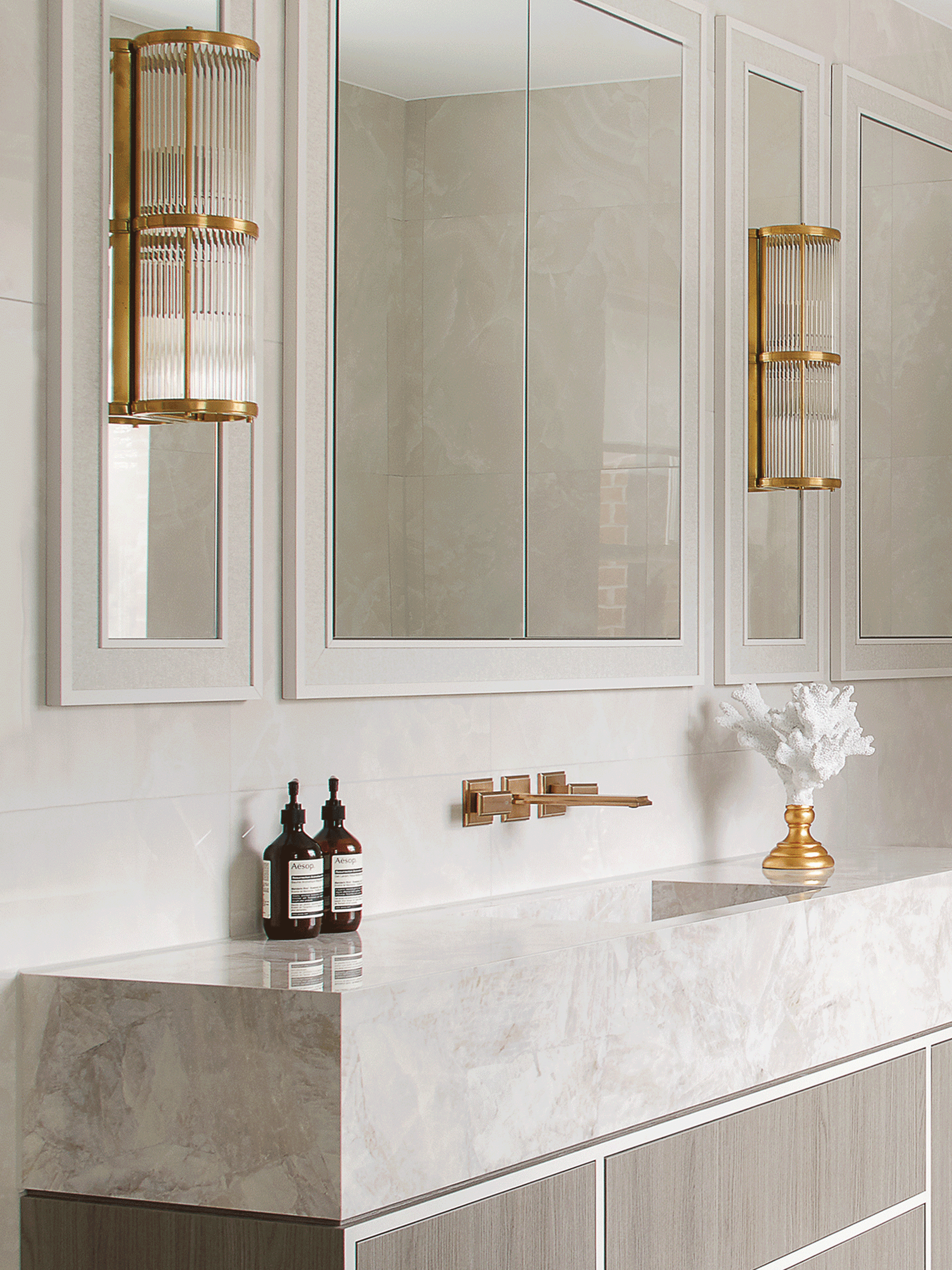 Coral on a Brass Base