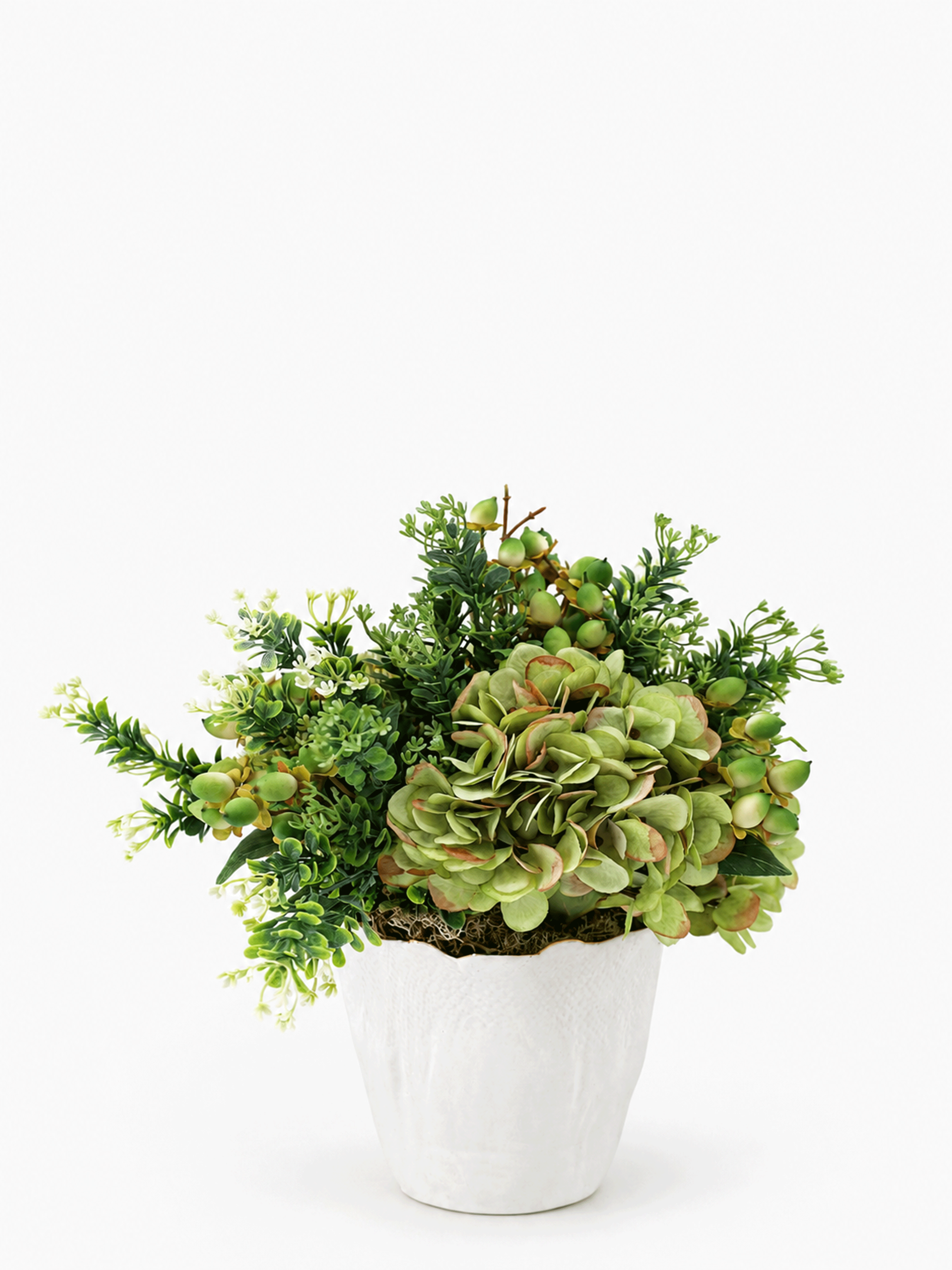 Artificial Hydrangea Berry Arrangement In Estelle Vase