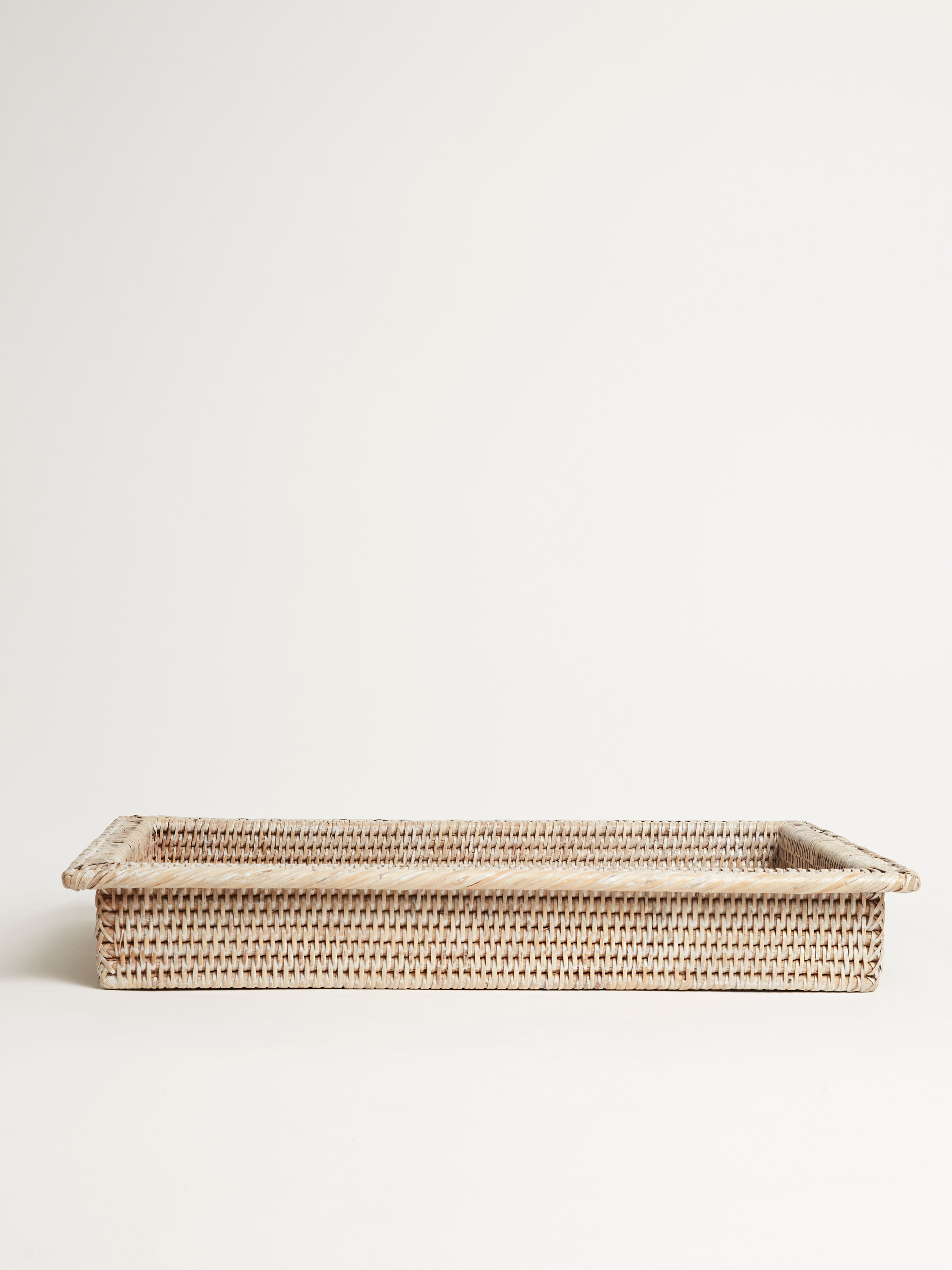 White Rattan Tray