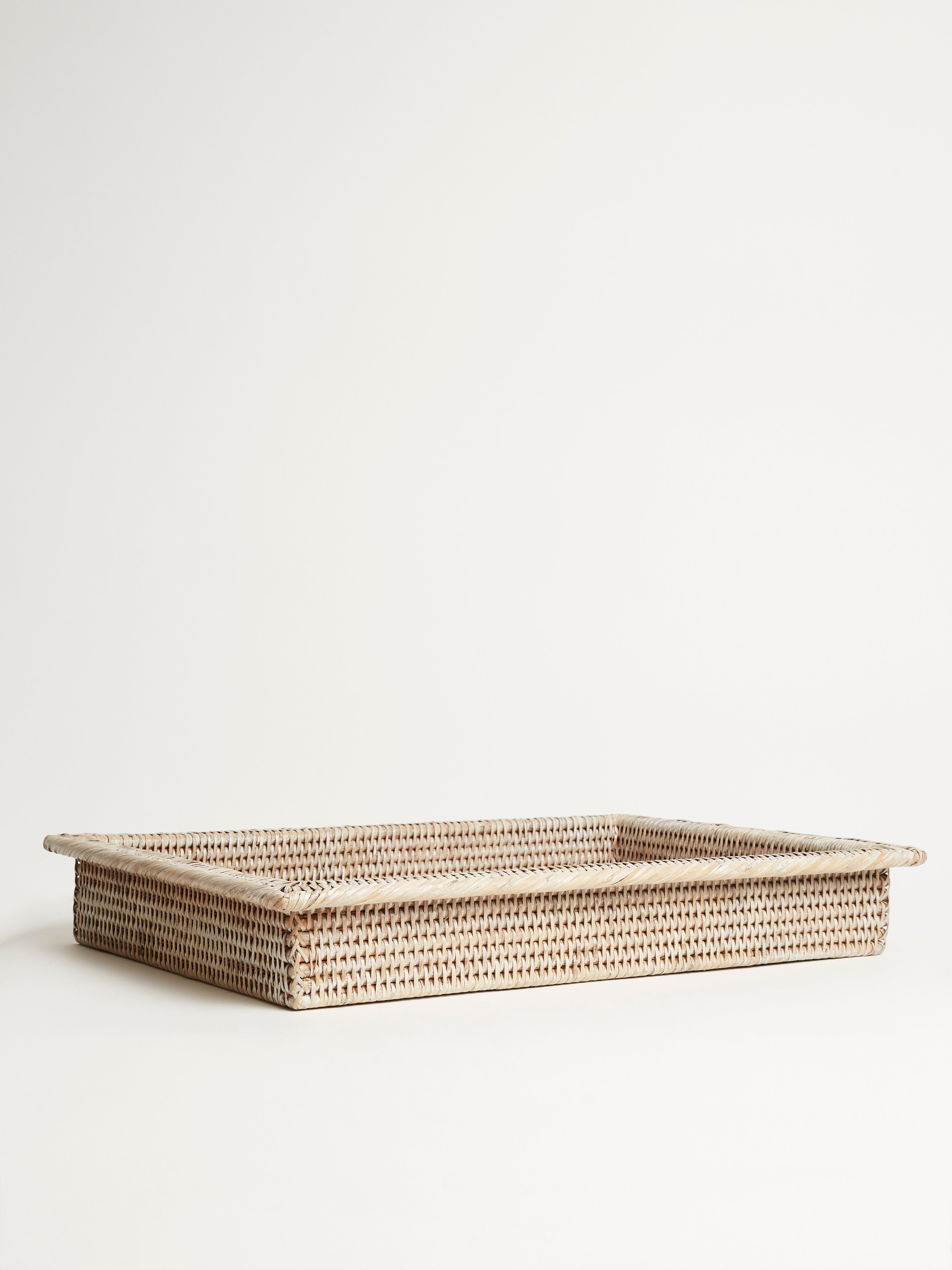 White Rattan Tray