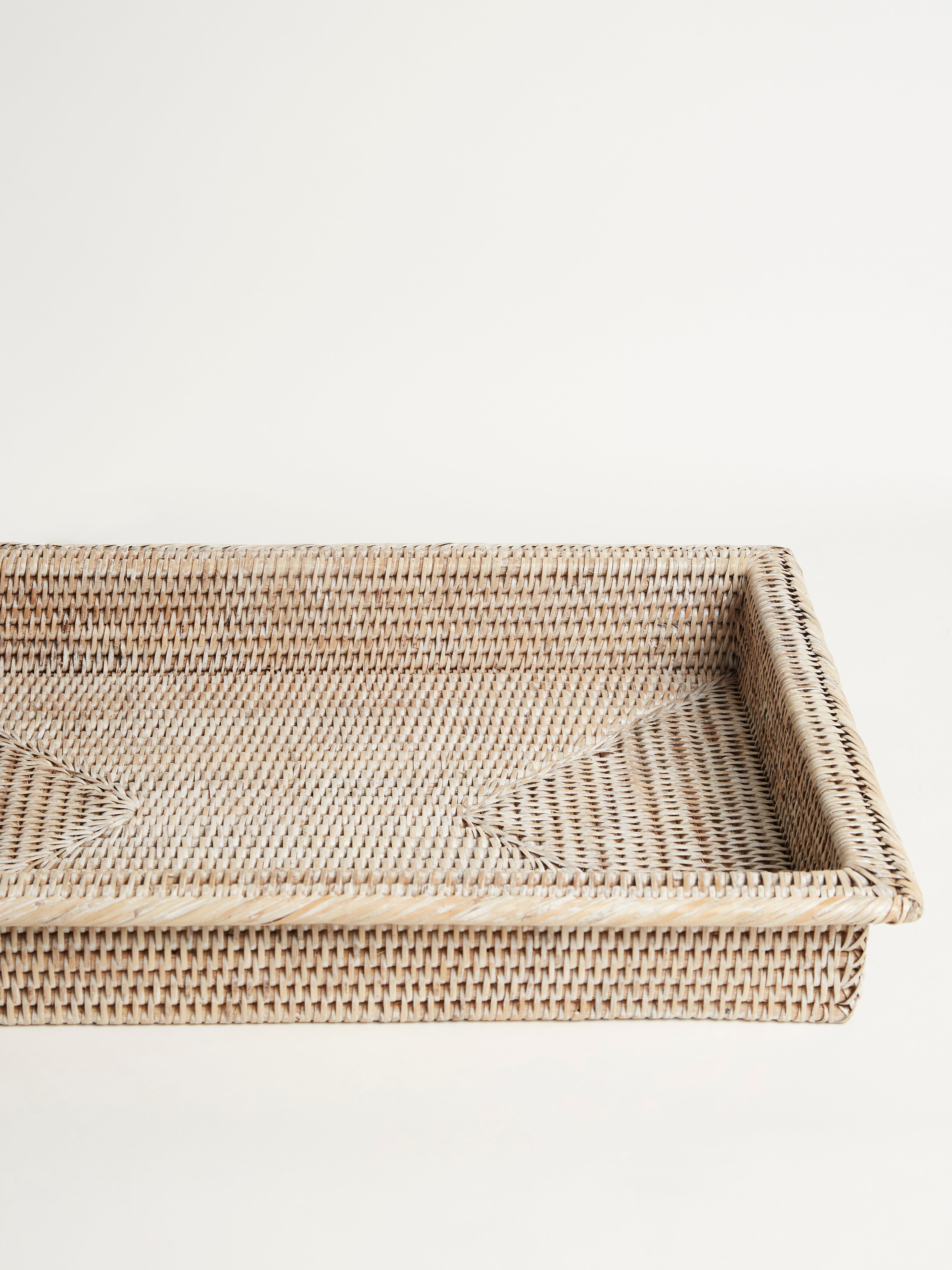 White Rattan Tray