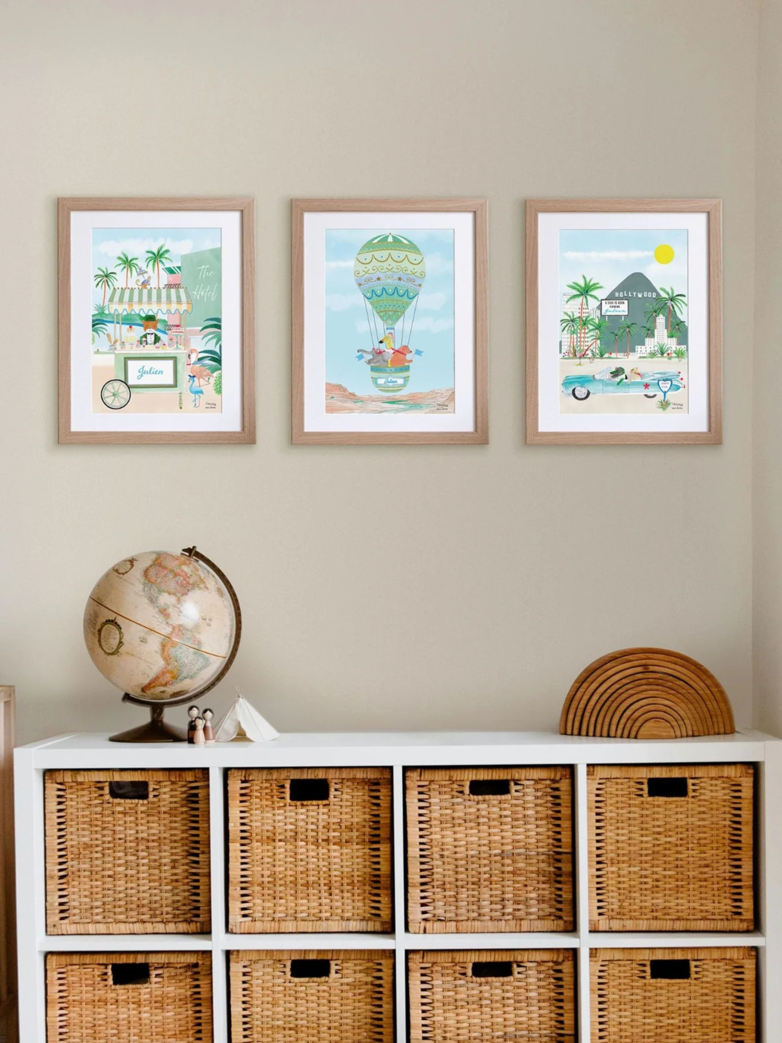 The Personalised Hot Air Balloon of the Grand Canyon Artwork (Blue)