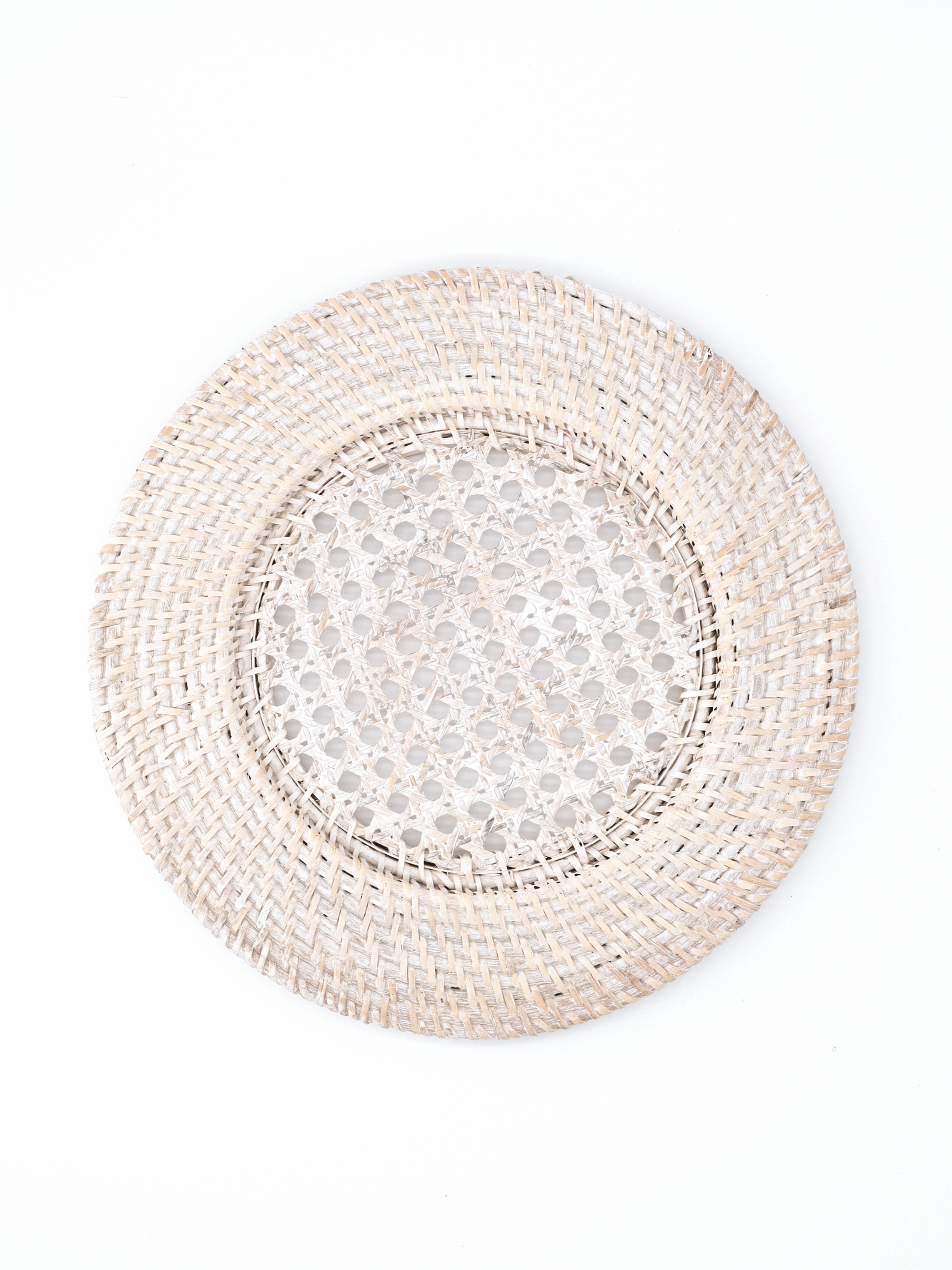 Rattan Charger in White