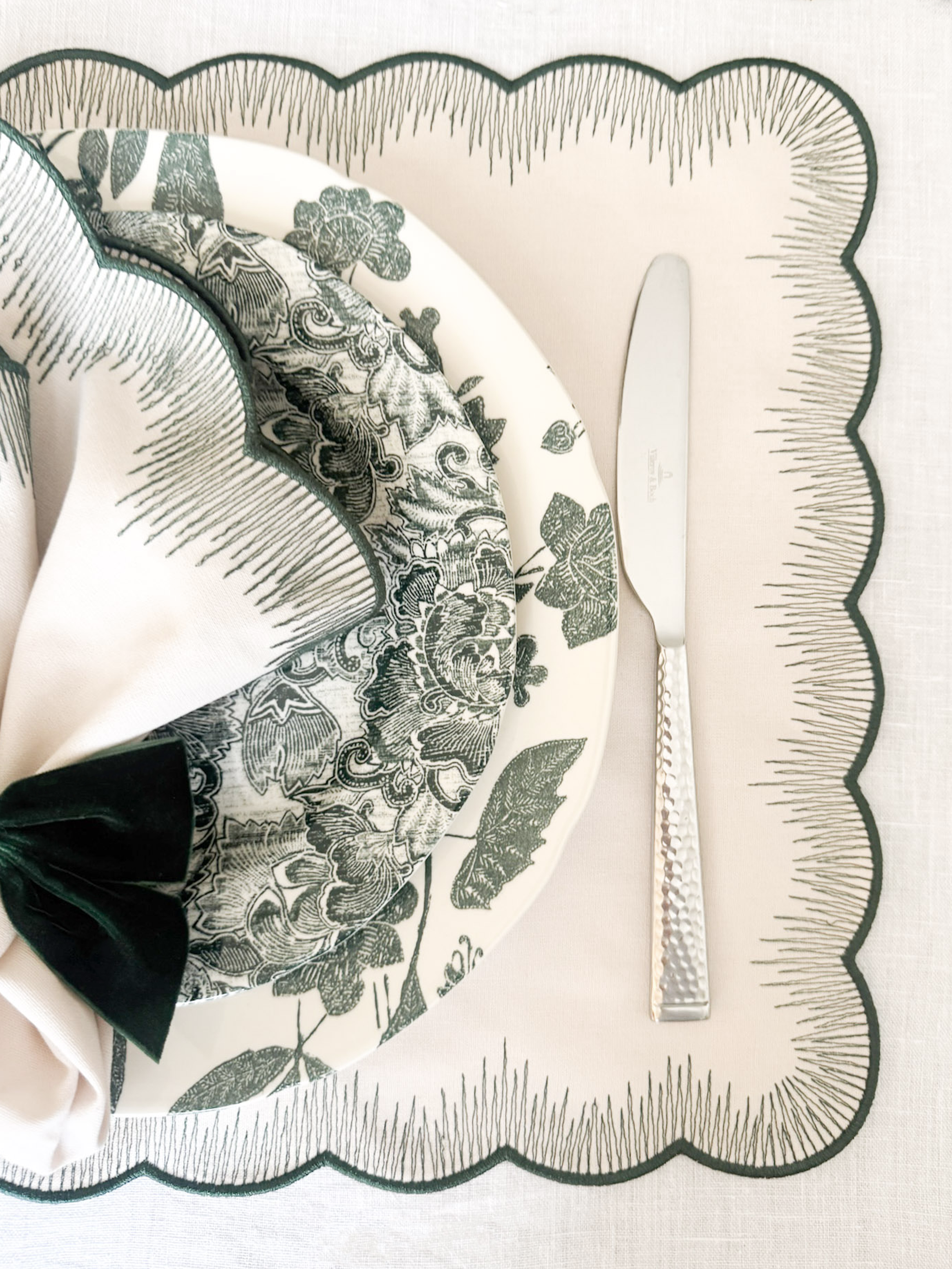 Willow Placemat Forest Green (Set of 4)