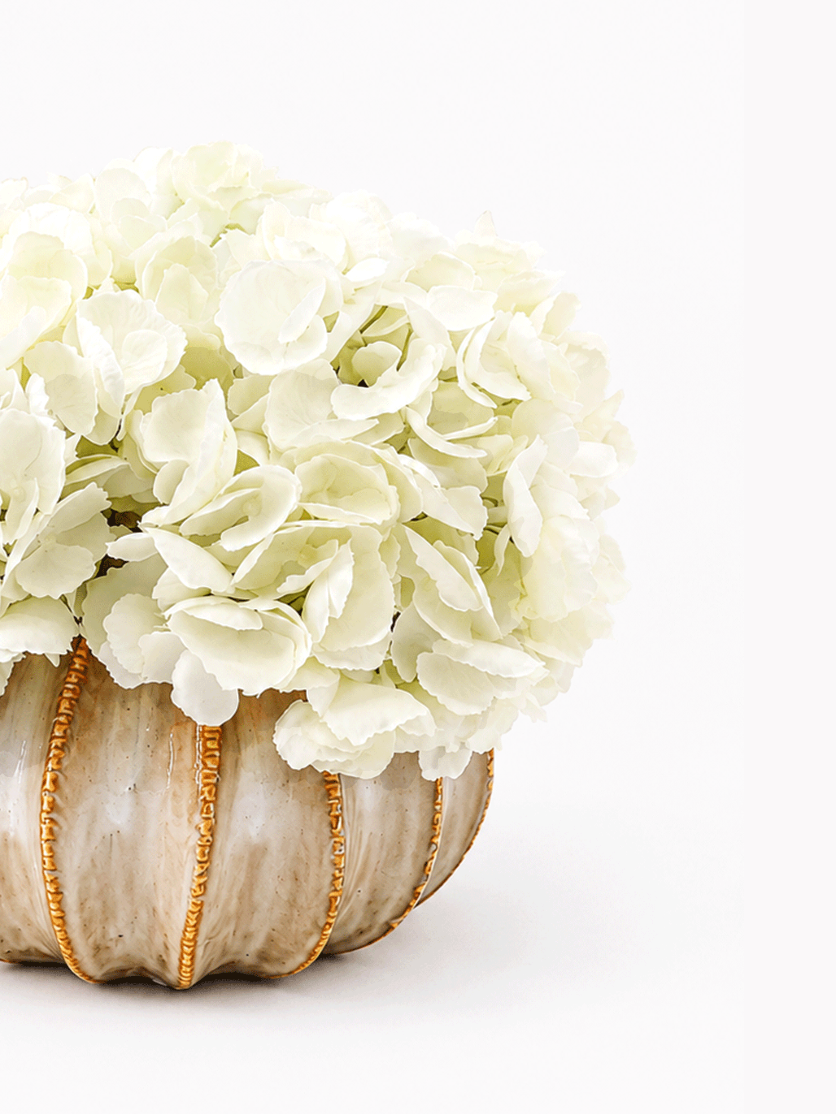 Faux Hydrangea Arrangement In Large Vydia Vase
