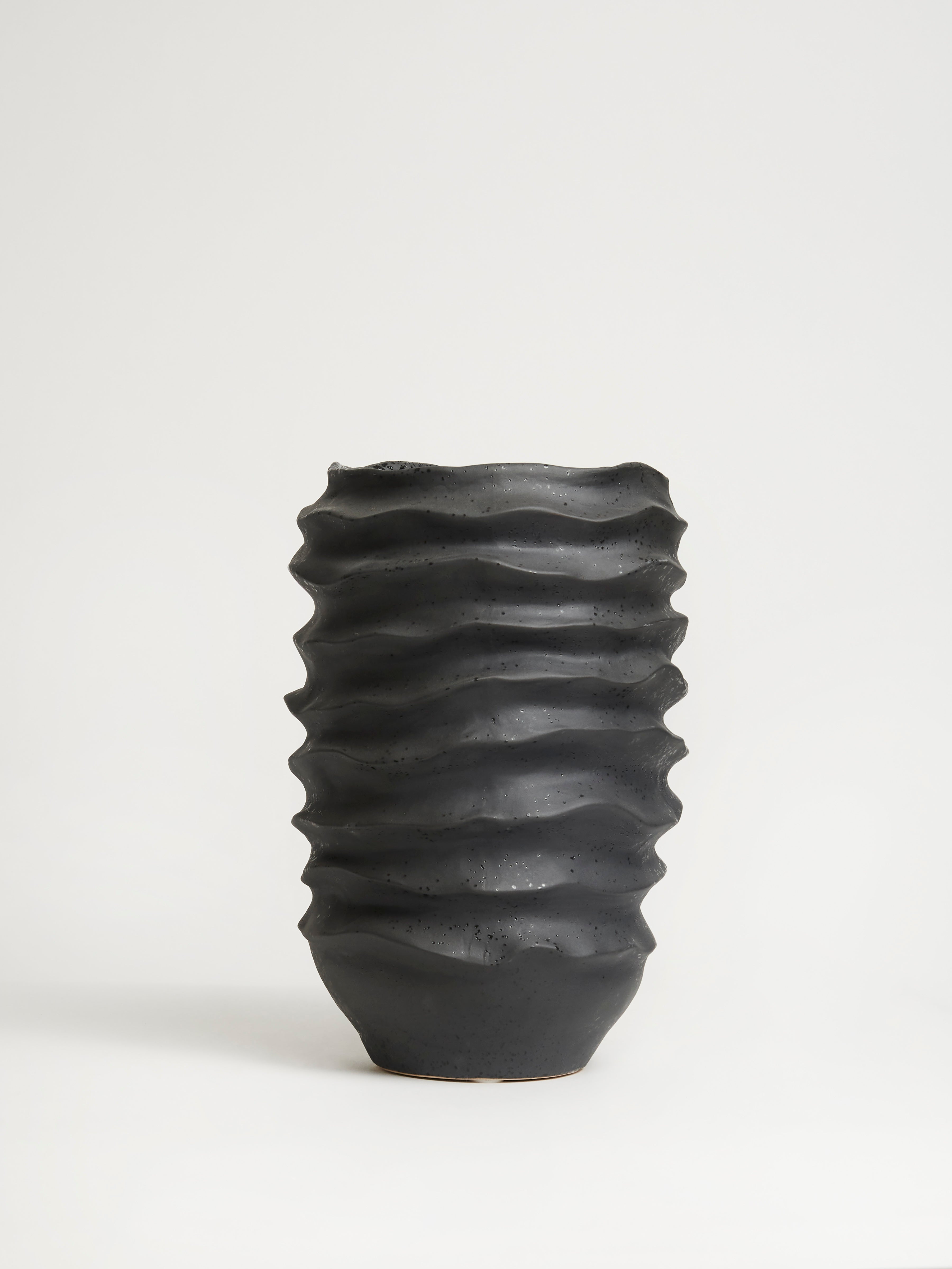 Black Ceramic Line Vase